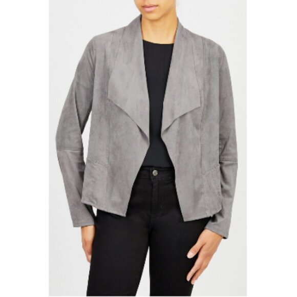 💕MAX STUDIO💕 Faux Suede Drape Front Jacket NWT - Picture 4 of 15
